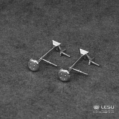 1 pair of LESU metal stainless steel horn decoration parts G-6240 A B for Tamiya FH16 1/14 RC truck model toy upgrade parts