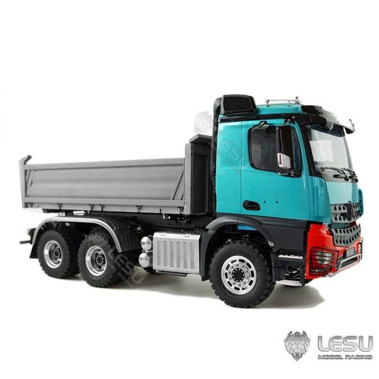 LESU 1/14 Tamiya benz 3348 full drive 6X6 high torque truck model toy hydraulic three-way dump truck