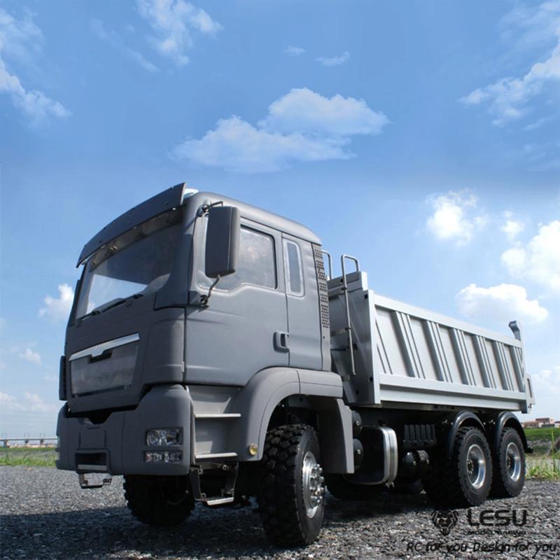 LESU 1/14 Tamiya 6X6 three-axle hydraulic dump truck remote control model toy new drive differential lock axle