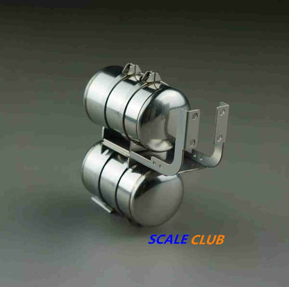 For Tamiya 1/14 tractor truck mud truck double gas tank simulation metal upgrade parts diameter 23mm SCALECLUB QG2-TY-1