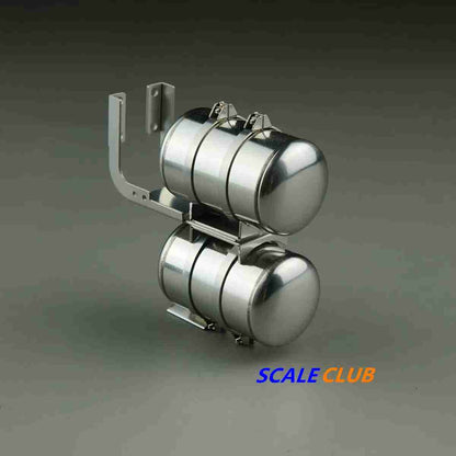 For Tamiya 1/14 tractor truck mud truck double gas tank simulation metal upgrade parts diameter 23mm SCALECLUB QG2-TY-1