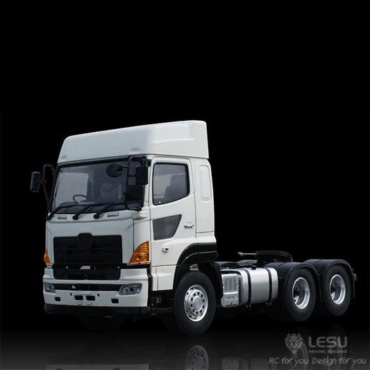 LESU 1/14 Tamiya Hino tractor truck model 6X4 tractor metal chassis modified car