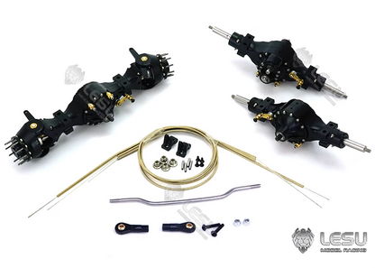 1/16 truck tractor DIY German bruder axle upgrade 6X6 flange axle set differential lock LESU model