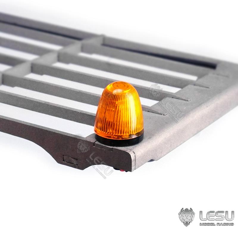LESU 1/14 wheel excavator cab top metal anti-collision net with spotlight rotating light DIY modification