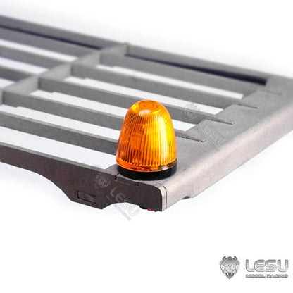LESU 1/14 wheel excavator cab top metal anti-collision net with spotlight rotating light DIY modification