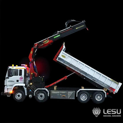 LESU 1/14 MAN Truck Roll-on/Roll-off Crane Full Unloading Remote Control Model RTR Metal Toy