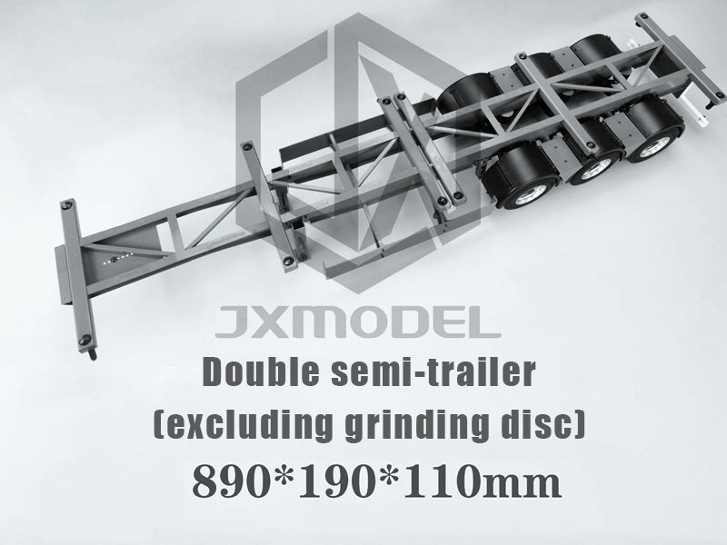 Double semi-trailer, linked trailer-JXMODEL-TOLL Tamiya tractor, extra long trailer, container 1/14 truck