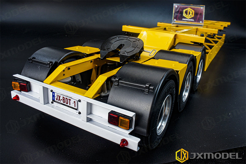 Double semi-trailer, linked trailer-JXMODEL-TOLL Tamiya tractor, extra long trailer, container 1/14 truck