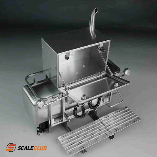 SCALECLUB Tamiya trailer truck heavy trailer equipment rack tool box spare fuel tank MAN Scania benz