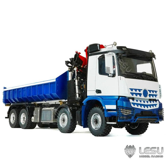 LESU 1/14 Roll-on/Roll-off Truck Crane Full Unloading Benz 3363 Truck Remote Control Model RTR Metal Toy