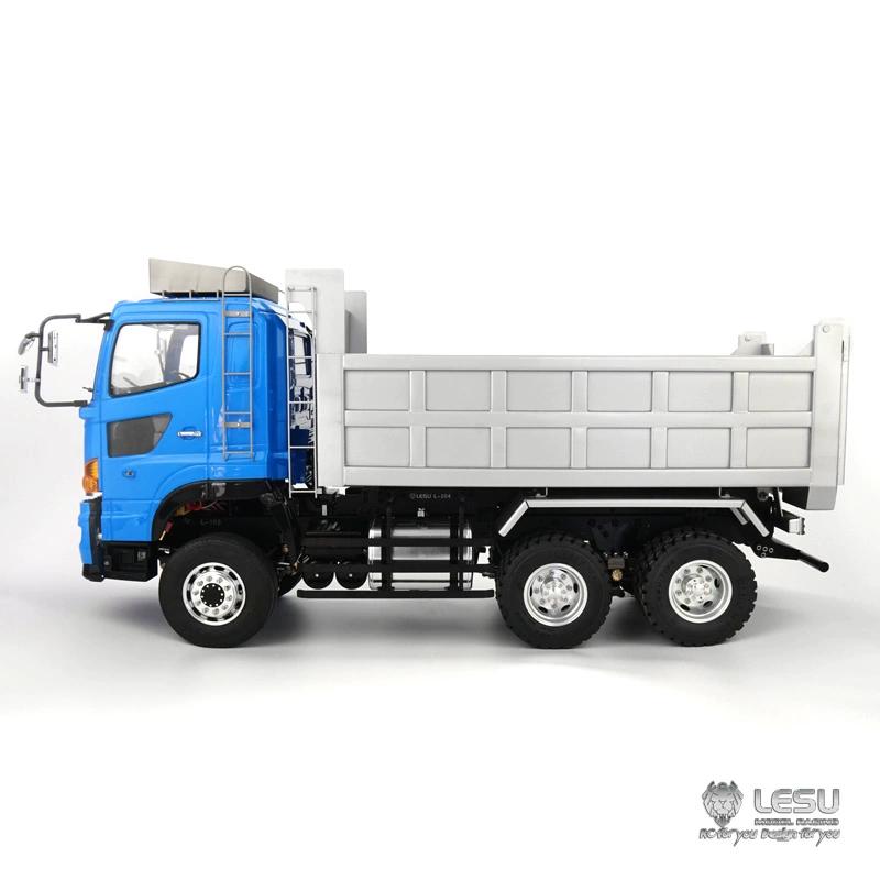 LESU 1/14 Tamiya Hino Truck Metal 6X6 High Torque Hydraulic Dump Truck Model Chinese Style LS-20130014-B
