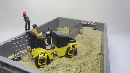 BOMAG 120AD RC 1/14 Metal Desktop Miniature Dual Drive Dual Vibration Small Road Roller Model Toy